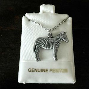 Pewter Zebra Necklace (NEW)